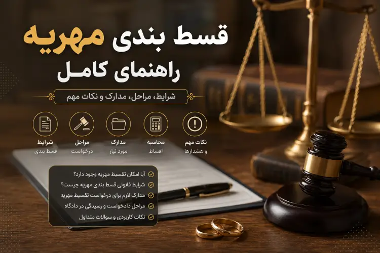 قسط‌بندی مهریه | راهنمای کامل حقوقی، شرایط، مراحل و نکات کلیدی