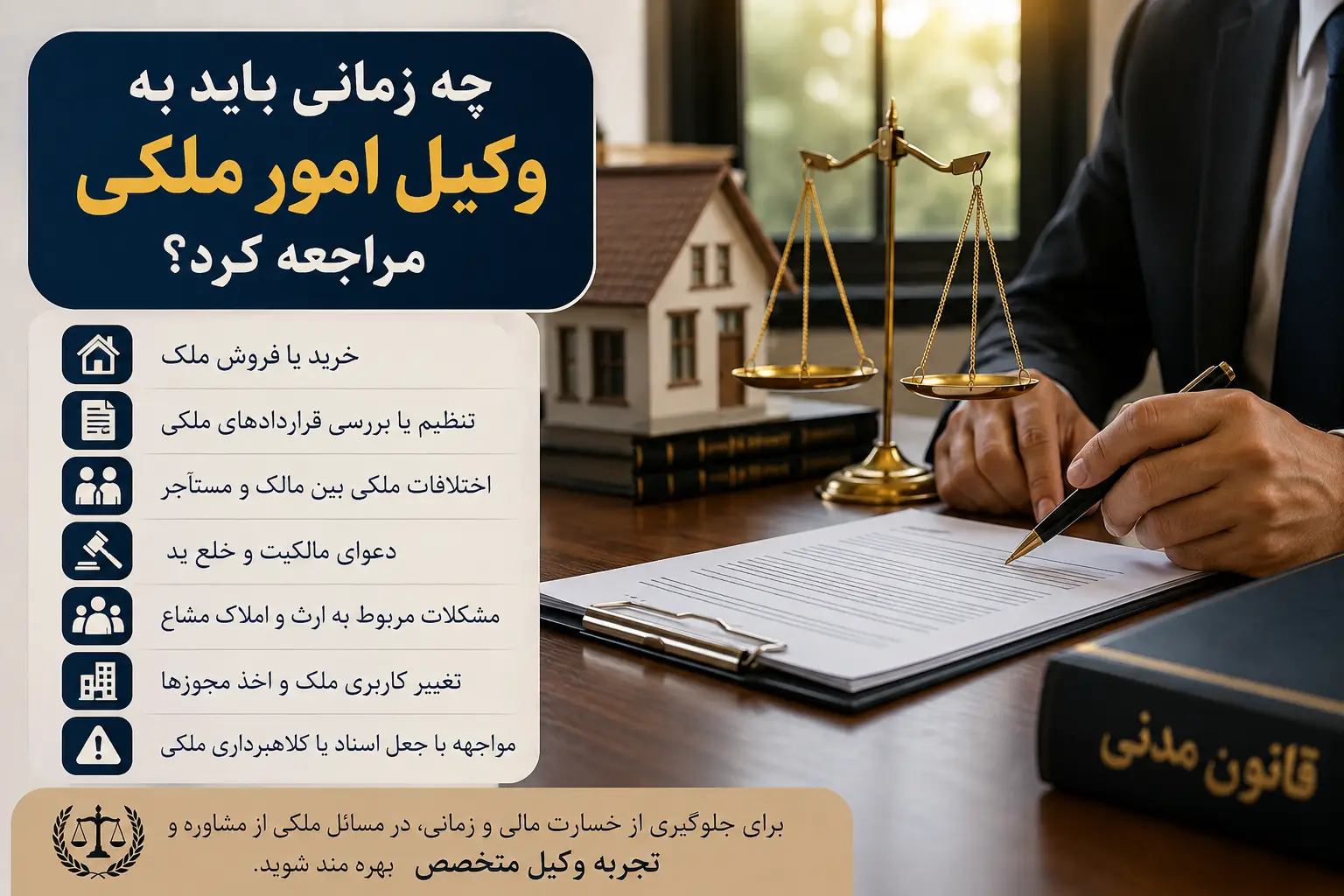 چه زمانی باید به وکیل امور ملکی مراجعه کرد؟