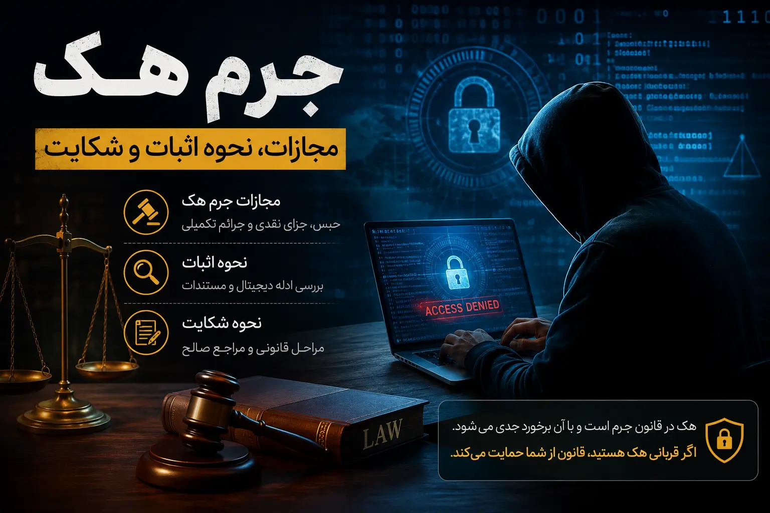 جرم هک؛ مجازات، نحوه اثبات و شکایت-وکیل حرفه ای امیر حسین رجبی