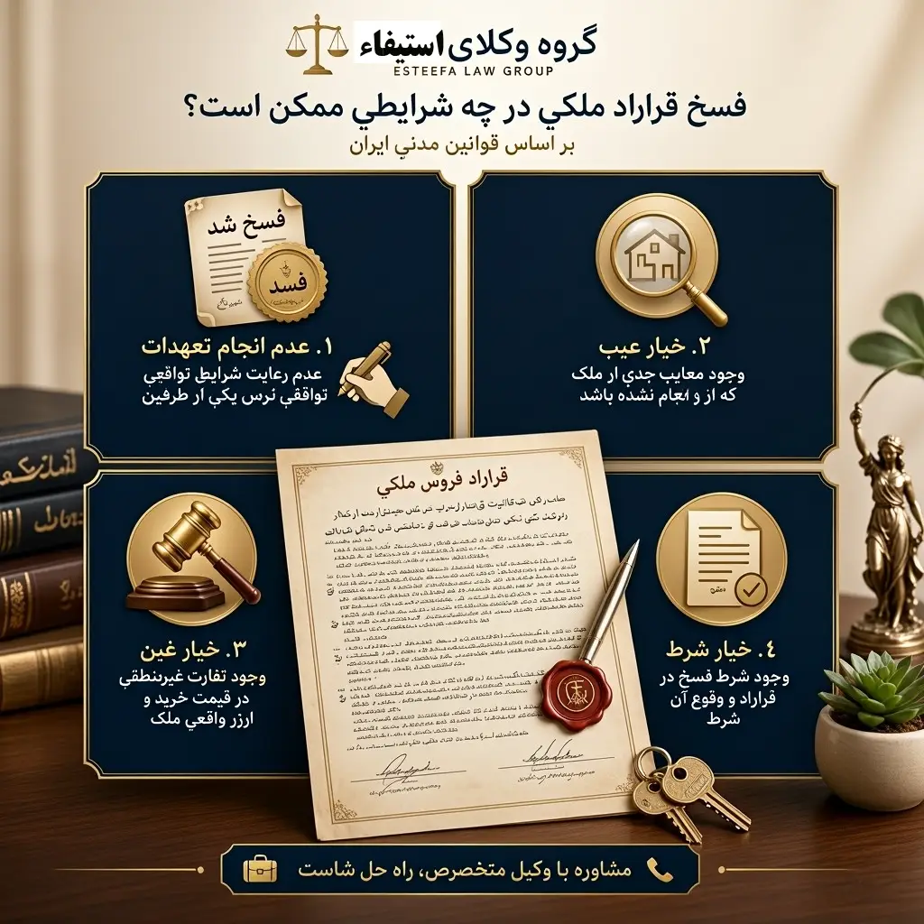 فسخ قرارداد ملکی در چه شرایطی ممکن است؟ راهنمای کامل